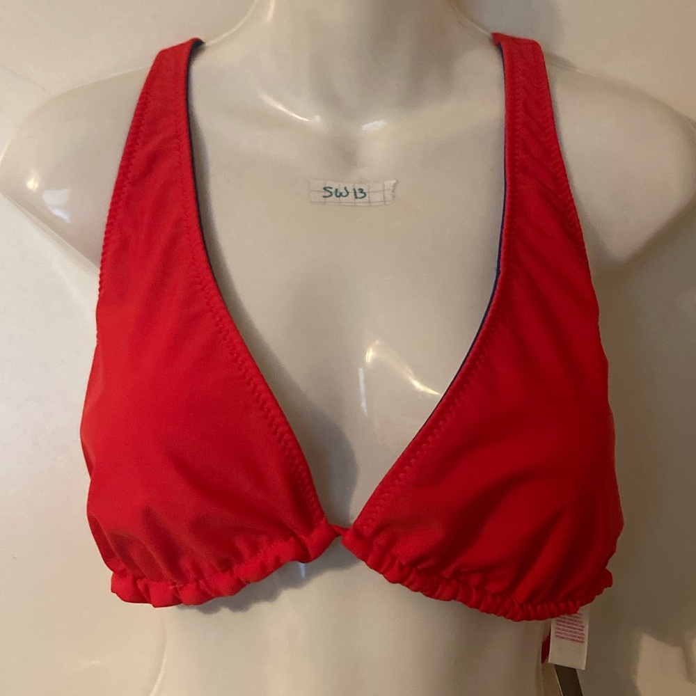 NWT XL Junior’s bikini swim top 15/17 reversible red blue New No Boundaries
